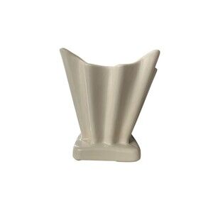 McCoy Unbranded Ivory Art Deco MCM Mid Century Modern Vase Matte Wide Mouth